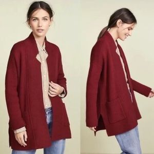Madewell Spencer Sweater Coat Red XXS